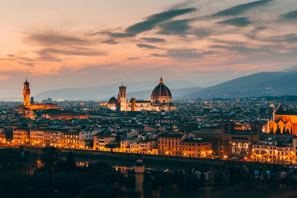 Florence cityscape in Tuscany at sunset, one of the best places to travel in September