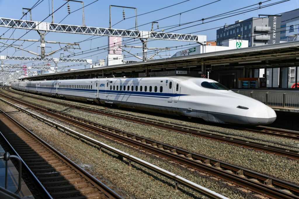 Japan Itinerary Day: The sleek and fast Shinkansen bullet train, an essential experience for traveling across Japan.