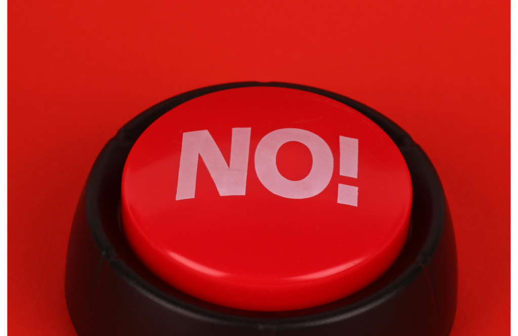 Red No Button on Red Back