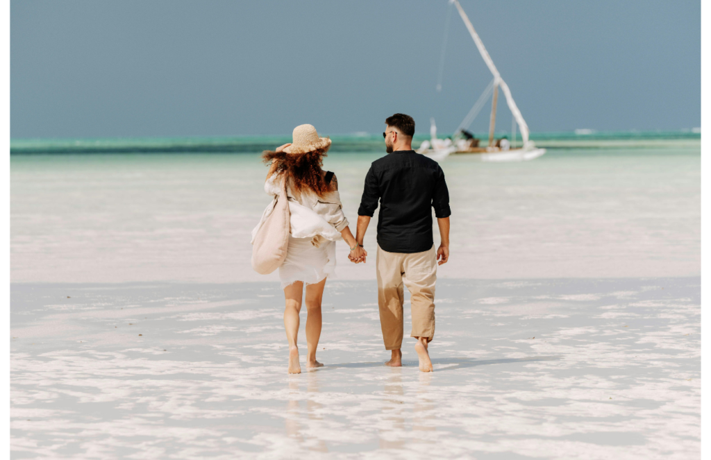 Romantic Stroll on Beach