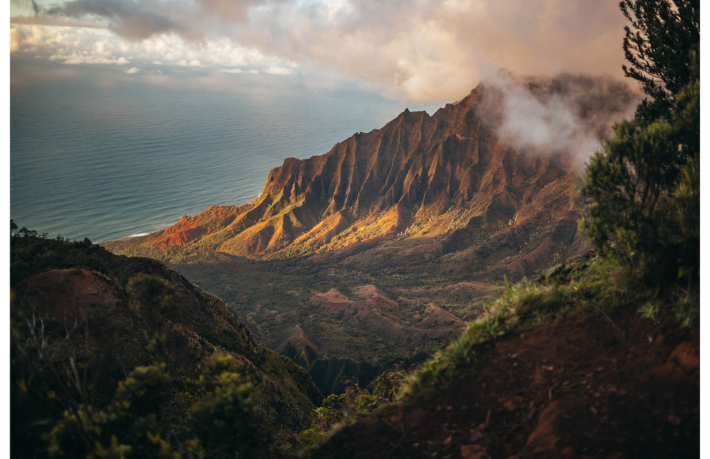 White and Light Simple Presentation (23) Breathtaking Kalalau Valley Mountains Scenic View in Kauai, Hawaii- Hawaii Island