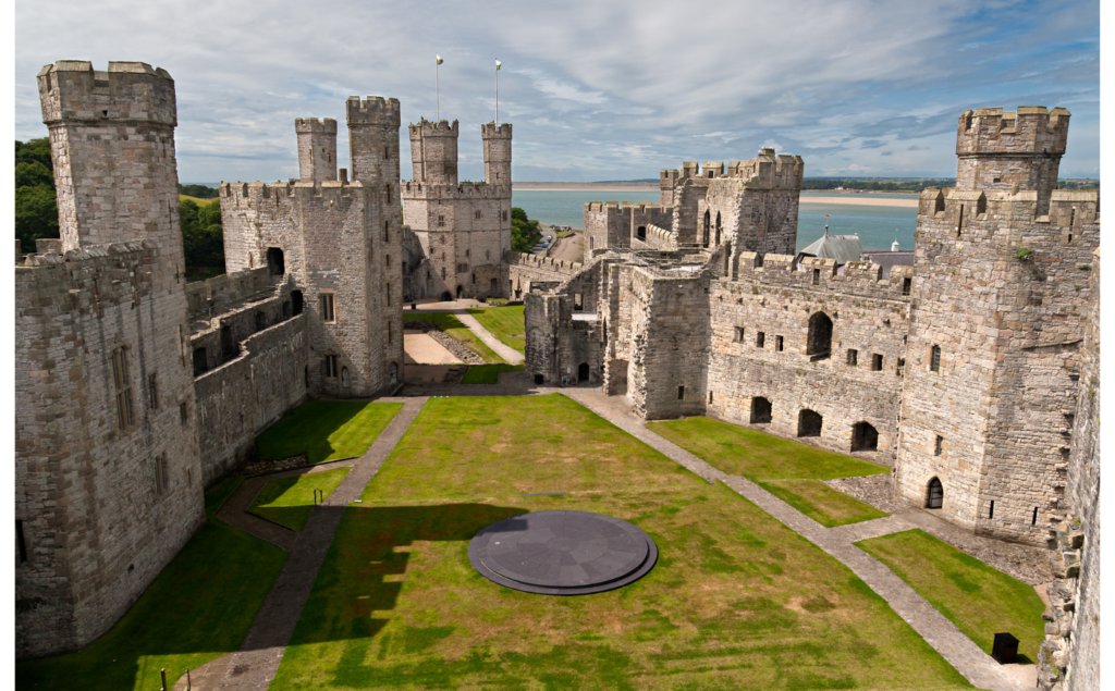 Caernarfon Castle in Snowdonia, Wales